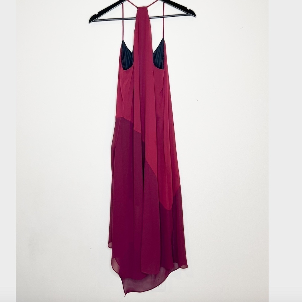 Express Dress Asymmetrical Midi Sleeveless Red Polyester - Picture 4 of 4